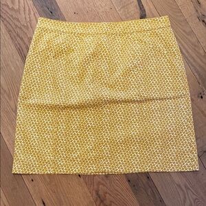 Boden Helena Chino Autumn Gold White Ditsy Floral Print Mini Skirt US 12 LONG